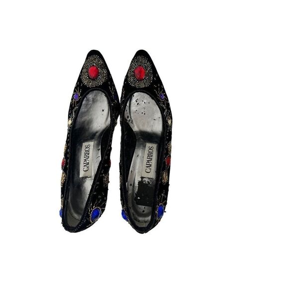 Caparros Vintage Jeweled Velvet Heels Limited Edition BNWOT - Picture 12 of 13